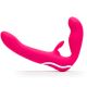 Happy Rabbit | Fluweelzachte strap-On | 12 soorten verleidelijke vibraties | Roze