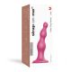 Strap-On-Me | Middelmaatje dildo voorzien van 3 geleidelijke kralen | Metallic Raspberry