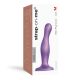 Strap-On-Me | Medium siliconen dildo Plug ultrazachte stimulatie | Curvy Metallic Purple